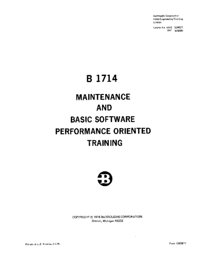 burroughs 1093671 B1714mntTrain Mar76  burroughs B1700 1093671_B1714mntTrain_Mar76.pdf