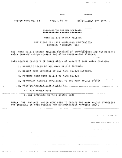 burroughs B5700 Mark XV.3.0 SysNote#13 Jul74  burroughs B5000_5500_5700 B5700_Mark_XV.3.0_SysNote#13_Jul74.pdf