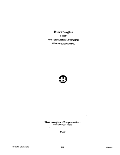 burroughs 1042447 B6500 MCP RefMan Aug69  burroughs B6500_6700 1042447_B6500_MCP_RefMan_Aug69.pdf