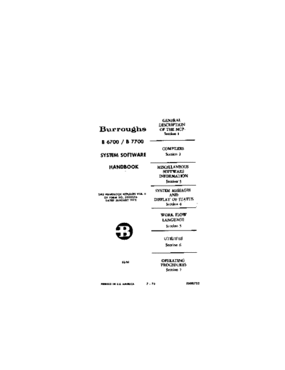 burroughs 5000722 B6700 B7700 System Software Handbook Jul73  burroughs B6500_6700 5000722_B6700_B7700_System_Software_Handbook_Jul73.pdf