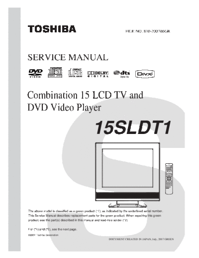 TOSHIBA 15SLDT1+810-200766GR  TOSHIBA LCD 15SLDT1 15SLDT1+810-200766GR.pdf