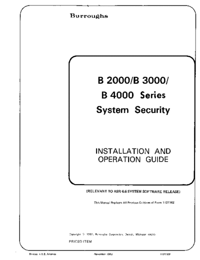 burroughs 1127362 B2000-B4000 SystemSecurityInst Nov82  burroughs mediumSystems 1127362_B2000-B4000_SystemSecurityInst_Nov82.pdf