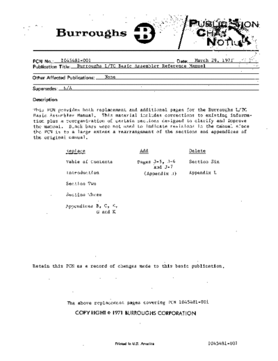 burroughs 1045481-001 L TC Assembler Update Mar71  burroughs series_L 1045481-001_L_TC_Assembler_Update_Mar71.pdf