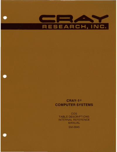 cray SM-0045 COS Table Descriptions Oct80  cray COS SM-0045_COS_Table_Descriptions_Oct80.pdf