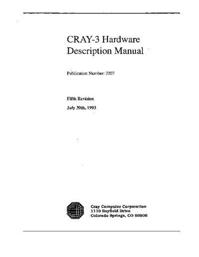 cray 3207 CRAY-3 Hardware Description Manual Jul93  cray CRAY-3 3207_CRAY-3_Hardware_Description_Manual_Jul93.pdf