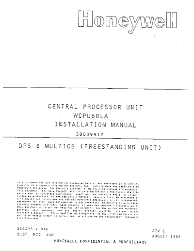 honeywell 58009917-040 DPS8 CPU Installation Man Aug84  honeywell dps-8 58009917-040_DPS8_CPU_Installation_Man_Aug84.pdf