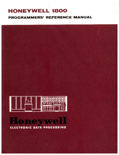 honeywell NP-2822 H-1800 Programmers Ref Jun64  honeywell h1800 NP-2822_H-1800_Programmers_Ref_Jun64.pdf