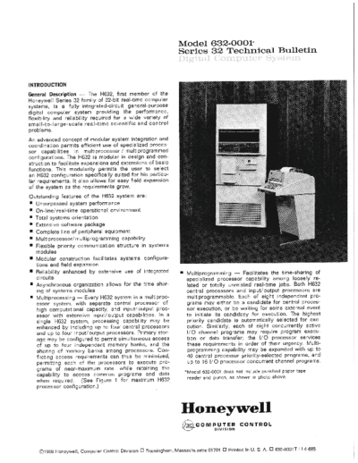 honeywell 632-0001T H632 Brochure 1968  honeywell h632 632-0001T_H632_Brochure_1968.pdf