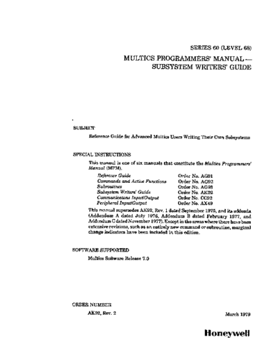 honeywell AK92-2 MPM SubsysWrtGud Mar79  honeywell multics AK92-2_MPM_SubsysWrtGud_Mar79.pdf