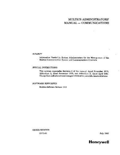 honeywell CC75-01B adminManComms Dec83  honeywell multics CC75-01B_adminManComms_Dec83.pdf