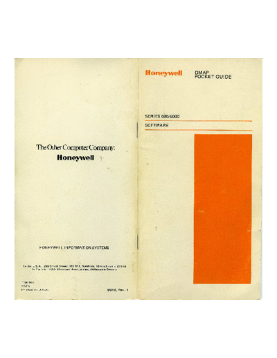 honeywell BS16 GMAP Pocket Guide Jul74  honeywell series6000 BS16_GMAP_Pocket_Guide_Jul74.pdf