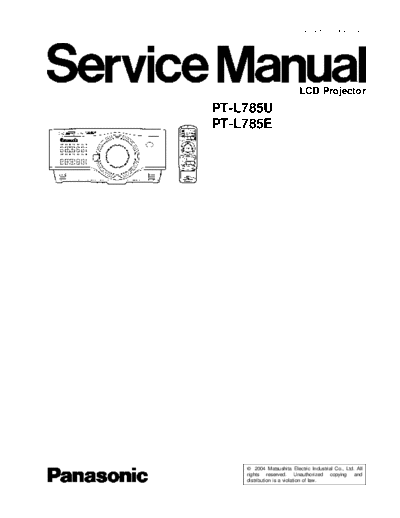 panasonic Panasonic PT-L785E PT-L785U [SM]  panasonic Monitor Panasonic_PT-L785E_PT-L785U_[SM].pdf