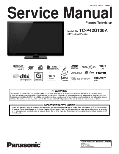 panasonic Panasonic TC-P42GT30A [SM]  panasonic Monitor Panasonic_TC-P42GT30A_[SM].pdf