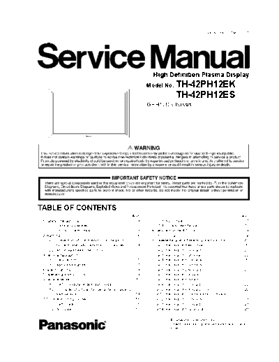 panasonic Panasonic TH-42PH12ES TH-42PH12EK [SM]  panasonic Monitor Panasonic_TH-42PH12ES_TH-42PH12EK_[SM].pdf