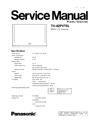 panasonic Panasonic TH-42PV70L [SM]  panasonic Monitor Panasonic_TH-42PV70L_[SM].pdf