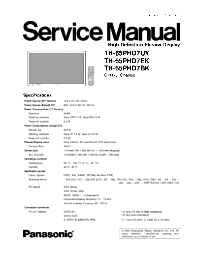 panasonic Panasonic TH-65PHD7UY TH-65PHD7EK [SM]  panasonic Monitor Panasonic_TH-65PHD7UY_TH-65PHD7EK_[SM].pdf