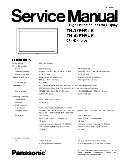 panasonic Panasonic TH-37PH9UK TH-42PH9UK chassis GPH9D [SM]  panasonic Monitor Panasonic_TH-37PH9UK_TH-42PH9UK_chassis_GPH9D_[SM].pdf