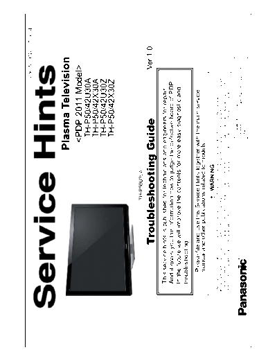 panasonic TH-P50U30A TH-P42X30A TH-P50U30Z TH-P50X30Z TH-P42U30A TH-P50X30A TH-P42U30Z TH-P42X30Z Training Gui  panasonic Monitor Panasonic_TH-P50U30A_TH-P42X30A_TH-P50U30Z_TH-P50X30Z_TH-P42U30A_TH-P50X30A_TH-P42U30Z_TH-P42X30Z_Training_Guide_[TM].pdf