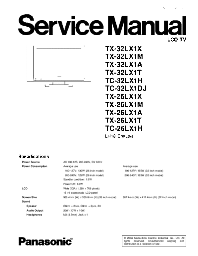 panasonic TX-26LX1X TX-32LX1T TX-26LX1A TX-32LX1A TX-26LX1T TX-26LX1M TC-32LX1H TX-32LX1M TX-32LX1X TC-26LX1H   panasonic Monitor Panasonic_TX-26LX1X_TX-32LX1T_TX-26LX1A_TX-32LX1A_TX-26LX1T_TX-26LX1M_TC-32LX1H_TX-32LX1M_TX-32LX1X_TC-26LX1H_TC-32LX1DJ_[SM].pdf