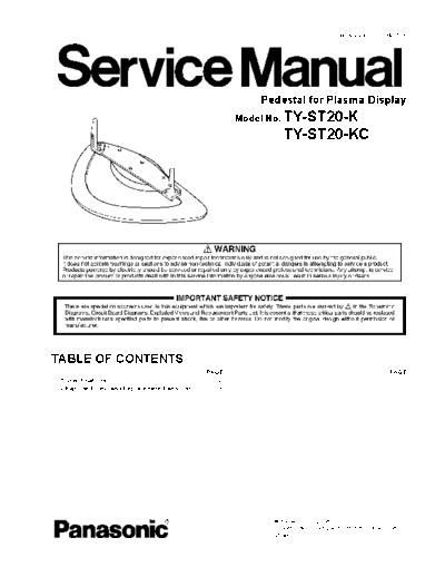 panasonic Panasonic TY-ST20-K TY-ST20-KC [SM]  panasonic Monitor Panasonic_TY-ST20-K_TY-ST20-KC_[SM].pdf