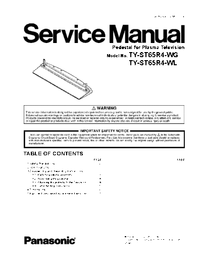 panasonic Panasonic TY-ST65R4-WG TY-ST65R4-WL [SM]  panasonic Monitor Panasonic_TY-ST65R4-WG_TY-ST65R4-WL_[SM].pdf