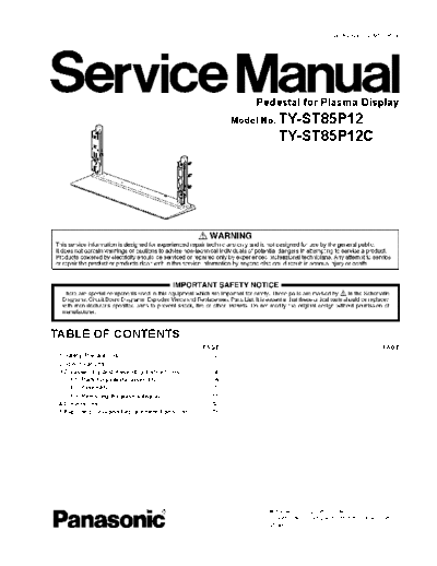 panasonic Panasonic TY-ST85P12 TY-ST85P12C [SM]  panasonic Monitor Panasonic_TY-ST85P12_TY-ST85P12C_[SM].pdf