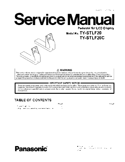 panasonic Panasonic TY-STLF20C TY-STLF20 [SM]  panasonic Monitor Panasonic_TY-STLF20C_TY-STLF20_[SM].pdf