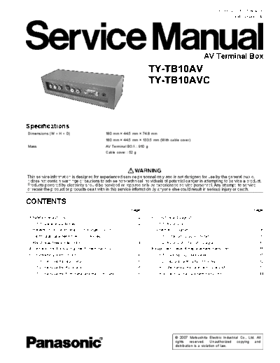 panasonic Panasonic TY-TB10AV TY-TB10AVC [SM]  panasonic Monitor Panasonic_TY-TB10AV_TY-TB10AVC_[SM].pdf