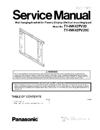 panasonic Panasonic TY-WK42PV20C TY-WK42PV20 [SM]  panasonic Monitor Panasonic_TY-WK42PV20C_TY-WK42PV20_[SM].pdf