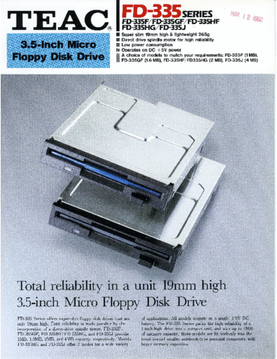 teac TEAC FD-335 Brochure Oct90  teac brochures TEAC_FD-335_Brochure_Oct90.pdf