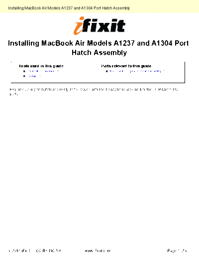 apple Installing-Port-Hatch-Assembly-851  apple MacBook Air MacBook Air Models A1237 and A1304 Installing-Port-Hatch-Assembly-851.pdf