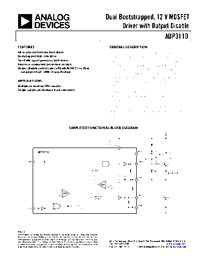 Various ADP3110  . Electronic Components Datasheets Various ADP3110.pdf