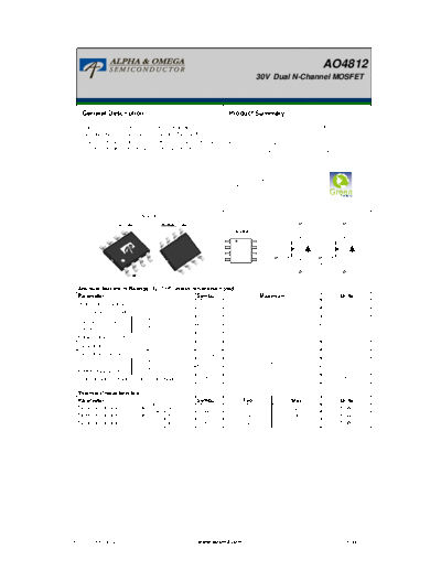 Various AO4812  . Electronic Components Datasheets Various AO4812.pdf