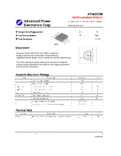 Various AP4835GM  . Electronic Components Datasheets Various AP4835GM.pdf