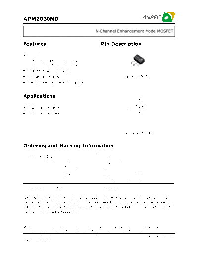 Various APM2030ND - N-Channel Enhancement Mode MOSFET  . Electronic Components Datasheets Various APM2030ND - N-Channel Enhancement Mode MOSFET.pdf
