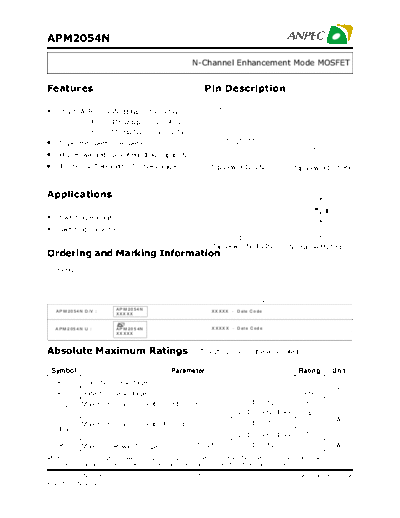 Various APM2054N  . Electronic Components Datasheets Various APM2054N.pdf