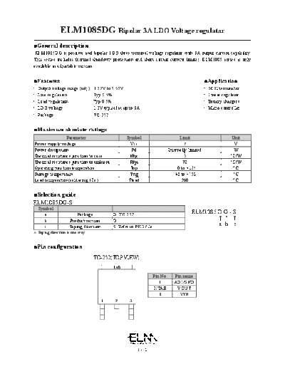 Various ELM1085DG  . Electronic Components Datasheets Various ELM1085DG.pdf