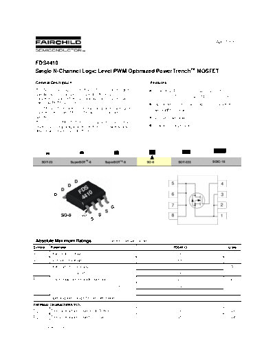 Various FDS4410 - n channel  . Electronic Components Datasheets Various FDS4410 - n channel.pdf