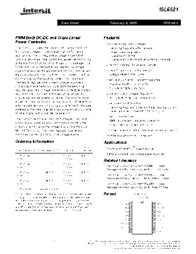 Various ISL6521  . Electronic Components Datasheets Various ISL6521.PDF