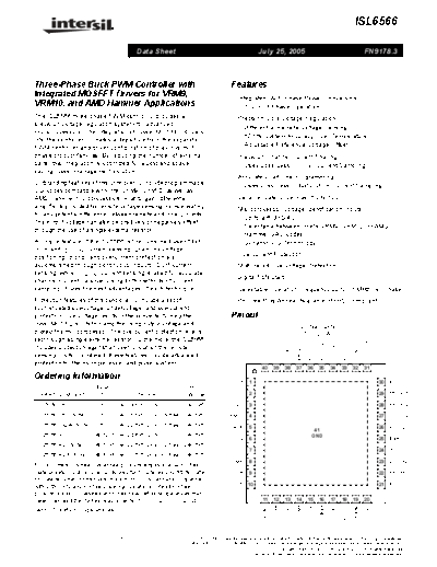 Various ISL6566  . Electronic Components Datasheets Various ISL6566.PDF