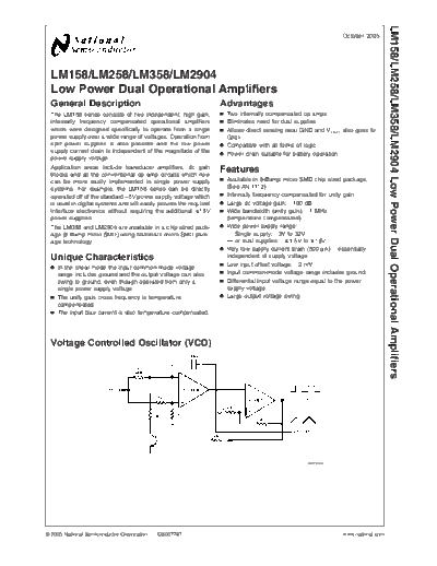 Various LM358AMX - Low Power Dual Operational Amplifiers  . Electronic Components Datasheets Various LM358AMX - Low Power Dual Operational Amplifiers.pdf