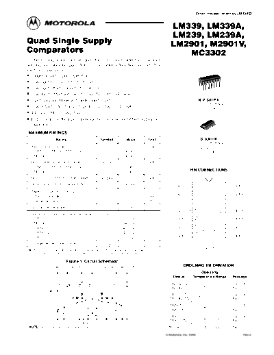 Various LM339 - Quad Single Supply Comparators  . Electronic Components Datasheets Various LM339 - Quad Single Supply Comparators.pdf