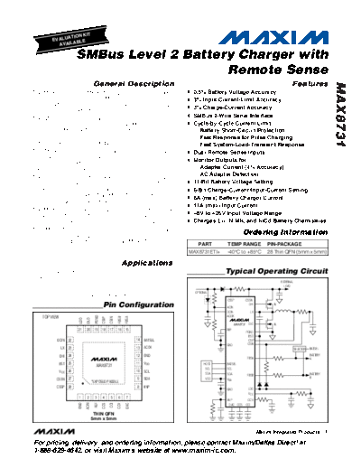 Various MAX8731  . Electronic Components Datasheets Various MAX8731.PDF