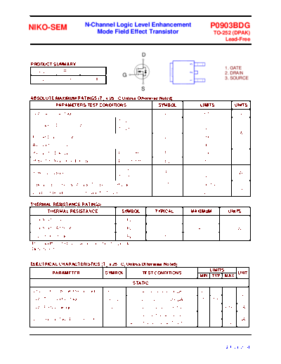 Various P0903BDG - N-Channel Logic Level Enhancement Mode Field Effect Transistor  . Electronic Components Datasheets Various P0903BDG - N-Channel Logic Level Enhancement Mode Field Effect Transistor.pdf