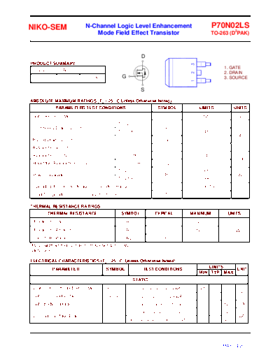 Various P70N02LS - N - Channel Logic Level Enhancement Mode Field Effect Transistor  . Electronic Components Datasheets Various P70N02LS - N - Channel Logic Level Enhancement Mode Field Effect Transistor.pdf