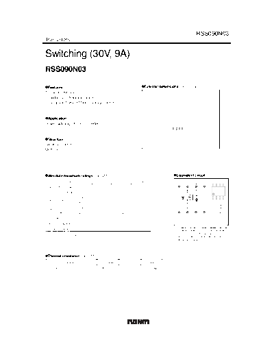 Various RSS090N03 - Switching (30V, 9A) - Rohm  . Electronic Components Datasheets Various RSS090N03 - Switching (30V, 9A) - Rohm.pdf