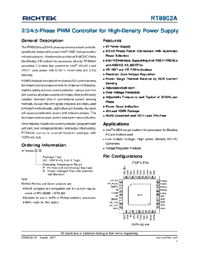 Various RT8802A  . Electronic Components Datasheets Various RT8802A.PDF