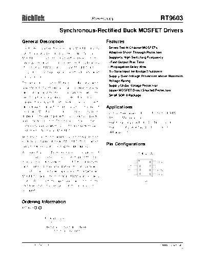 Various RT9603  . Electronic Components Datasheets Various RT9603.PDF