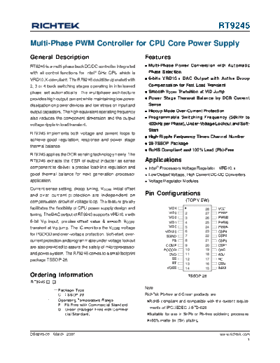 Various RT9245  . Electronic Components Datasheets Various RT9245.PDF