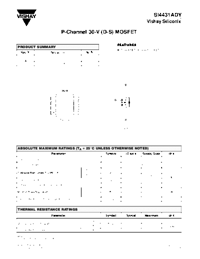 Various SI4431ADY - P - Channel 30-V (D-S) MOSFET  . Electronic Components Datasheets Various SI4431ADY - P - Channel 30-V (D-S) MOSFET.pdf